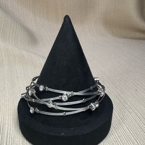 Cookie Lee Silver Crystal Accent Bracelets